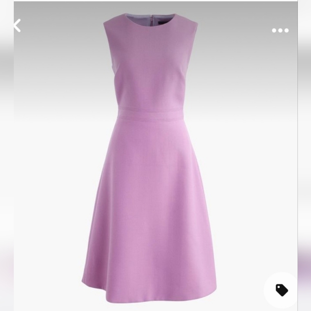 J.Crew Lavender A-Line Dress in Double Serge Wool Sz 6